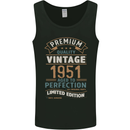 Premium Vintage 72nd Birthday 1951 Mens Vest Tank Top Black