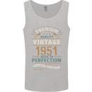 Premium Vintage 72nd Birthday 1951 Mens Vest Tank Top Sports Grey