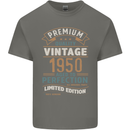 Premium Vintage 73rd Birthday 1950 Mens Cotton T-Shirt Tee Top Charcoal