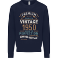 Premium Vintage 73rd Birthday 1950 Mens Sweatshirt Jumper Navy Blue