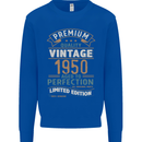 Premium Vintage 73rd Birthday 1950 Mens Sweatshirt Jumper Royal Blue