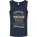 Premium Vintage 73rd Birthday 1950 Mens Vest Tank Top Navy Blue