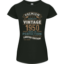 Premium Vintage 73rd Birthday 1950 Womens Petite Cut T-Shirt Black