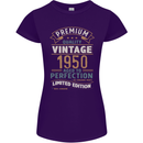 Premium Vintage 73rd Birthday 1950 Womens Petite Cut T-Shirt Purple