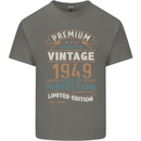 Premium Vintage 74th Birthday 1949 Mens Cotton T-Shirt Tee Top Charcoal