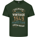 Premium Vintage 74th Birthday 1949 Mens Cotton T-Shirt Tee Top Forest Green