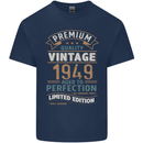 Premium Vintage 74th Birthday 1949 Mens Cotton T-Shirt Tee Top Navy Blue