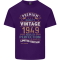 Premium Vintage 74th Birthday 1949 Mens Cotton T-Shirt Tee Top Purple