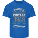 Premium Vintage 74th Birthday 1949 Mens Cotton T-Shirt Tee Top Royal Blue