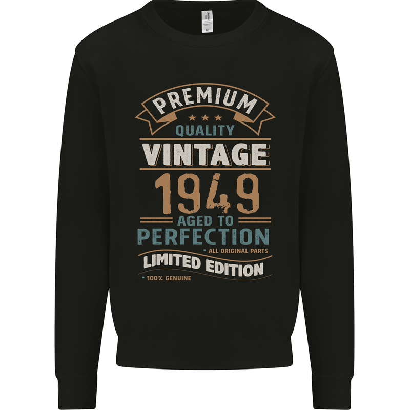 Premium Vintage 74th Birthday 1949 Mens Sweatshirt Jumper Black