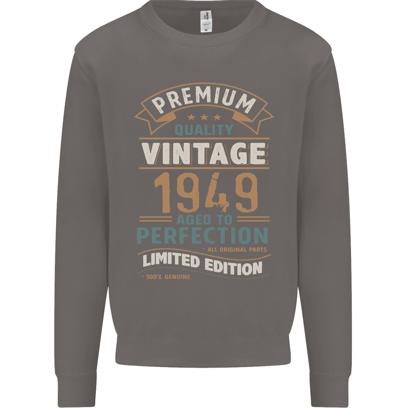 Premium Vintage 74th Birthday 1949 Mens Sweatshirt Jumper Charcoal