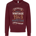 Premium Vintage 74th Birthday 1949 Mens Sweatshirt Jumper Maroon