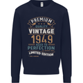 Premium Vintage 74th Birthday 1949 Mens Sweatshirt Jumper Navy Blue