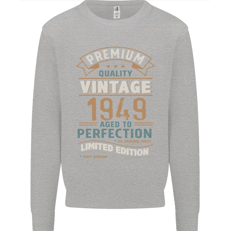 Premium Vintage 74th Birthday 1949 Mens Sweatshirt Jumper Sports Grey