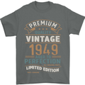 Premium Vintage 74th Birthday 1949 Mens T-Shirt 100% Cotton Charcoal
