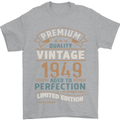 Premium Vintage 74th Birthday 1949 Mens T-Shirt 100% Cotton Sports Grey