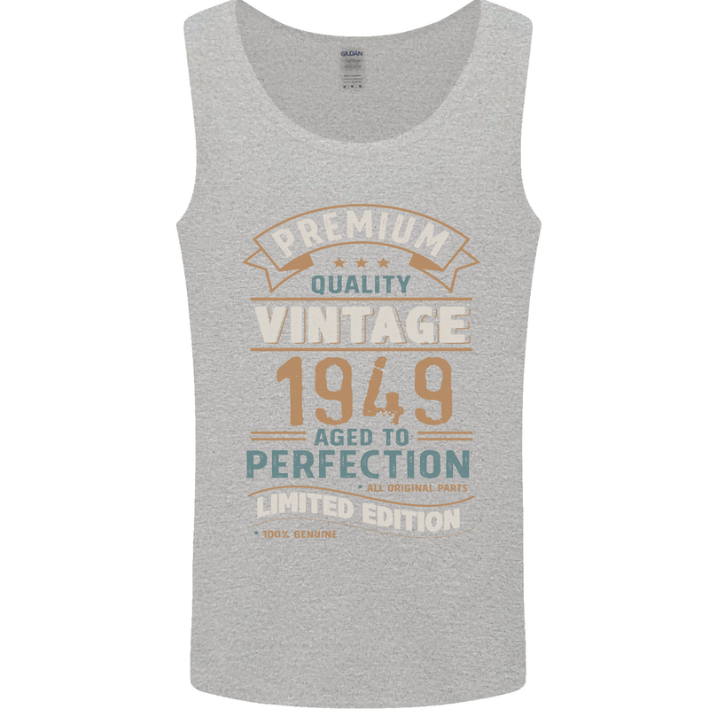 Premium Vintage 74th Birthday 1949 Mens Vest Tank Top Sports Grey