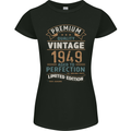 Premium Vintage 74th Birthday 1949 Womens Petite Cut T-Shirt Black