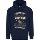 Premium Vintage 75th Birthday 1948 Mens 80% Cotton Hoodie Navy Blue