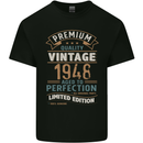 Premium Vintage 75th Birthday 1948 Mens Cotton T-Shirt Tee Top Black