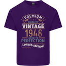 Premium Vintage 75th Birthday 1948 Mens Cotton T-Shirt Tee Top Purple