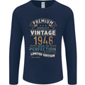 Premium Vintage 75th Birthday 1948 Mens Long Sleeve T-Shirt Navy Blue