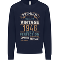 Premium Vintage 75th Birthday 1948 Mens Sweatshirt Jumper Navy Blue