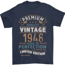 Premium Vintage 75th Birthday 1948 Mens T-Shirt 100% Cotton Navy Blue