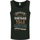 Premium Vintage 75th Birthday 1948 Mens Vest Tank Top Black