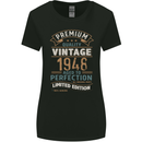 Premium Vintage 75th Birthday 1948 Womens Wider Cut T-Shirt Black