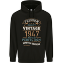 Premium Vintage 76th Birthday 1947 Mens 80% Cotton Hoodie Black