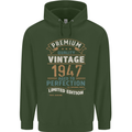 Premium Vintage 76th Birthday 1947 Mens 80% Cotton Hoodie Forest Green