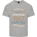 Premium Vintage 76th Birthday 1947 Mens Cotton T-Shirt Tee Top Sports Grey