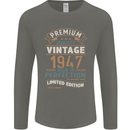 Premium Vintage 76th Birthday 1947 Mens Long Sleeve T-Shirt Charcoal