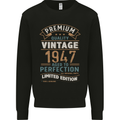 Premium Vintage 76th Birthday 1947 Mens Sweatshirt Jumper Black