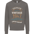 Premium Vintage 76th Birthday 1947 Mens Sweatshirt Jumper Charcoal