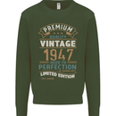 Premium Vintage 76th Birthday 1947 Mens Sweatshirt Jumper Forest Green