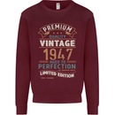 Premium Vintage 76th Birthday 1947 Mens Sweatshirt Jumper Maroon