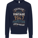 Premium Vintage 76th Birthday 1947 Mens Sweatshirt Jumper Navy Blue