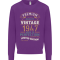 Premium Vintage 76th Birthday 1947 Mens Sweatshirt Jumper Purple