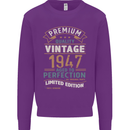 Premium Vintage 76th Birthday 1947 Mens Sweatshirt Jumper Purple