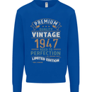 Premium Vintage 76th Birthday 1947 Mens Sweatshirt Jumper Royal Blue