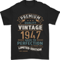 Premium Vintage 76th Birthday 1947 Mens T-Shirt 100% Cotton Black