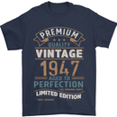 Premium Vintage 76th Birthday 1947 Mens T-Shirt 100% Cotton Navy Blue