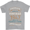 Premium Vintage 76th Birthday 1947 Mens T-Shirt 100% Cotton Sports Grey