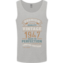 Premium Vintage 76th Birthday 1947 Mens Vest Tank Top Sports Grey
