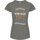Premium Vintage 76th Birthday 1947 Womens Petite Cut T-Shirt Charcoal