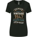 Premium Vintage 76th Birthday 1947 Womens Wider Cut T-Shirt Black