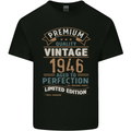 Premium Vintage 77th Birthday 1946 Mens Cotton T-Shirt Tee Top Black