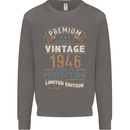 Premium Vintage 77th Birthday 1946 Mens Sweatshirt Jumper Charcoal